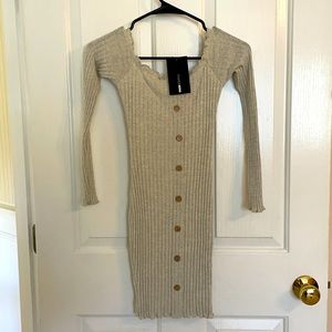 Long sleeve off shoulder mini dress XS